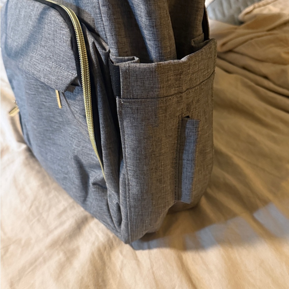 LOVEVOOK Gray Diaper Bag Backpack Large Travel Baby Bag Multi Pocket Minimalist - Picture 6 of 16